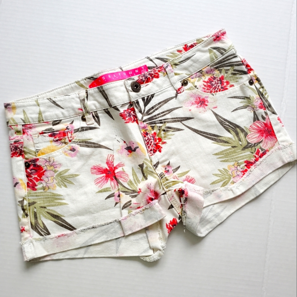 Tinsel Town Couture Floral Denim Summer Shorts